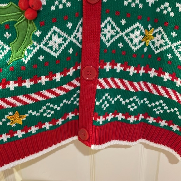 Blizzard Bay ugly Christmas Sweater Bow tie Cardigan look in size medium - Picture 5 of 6